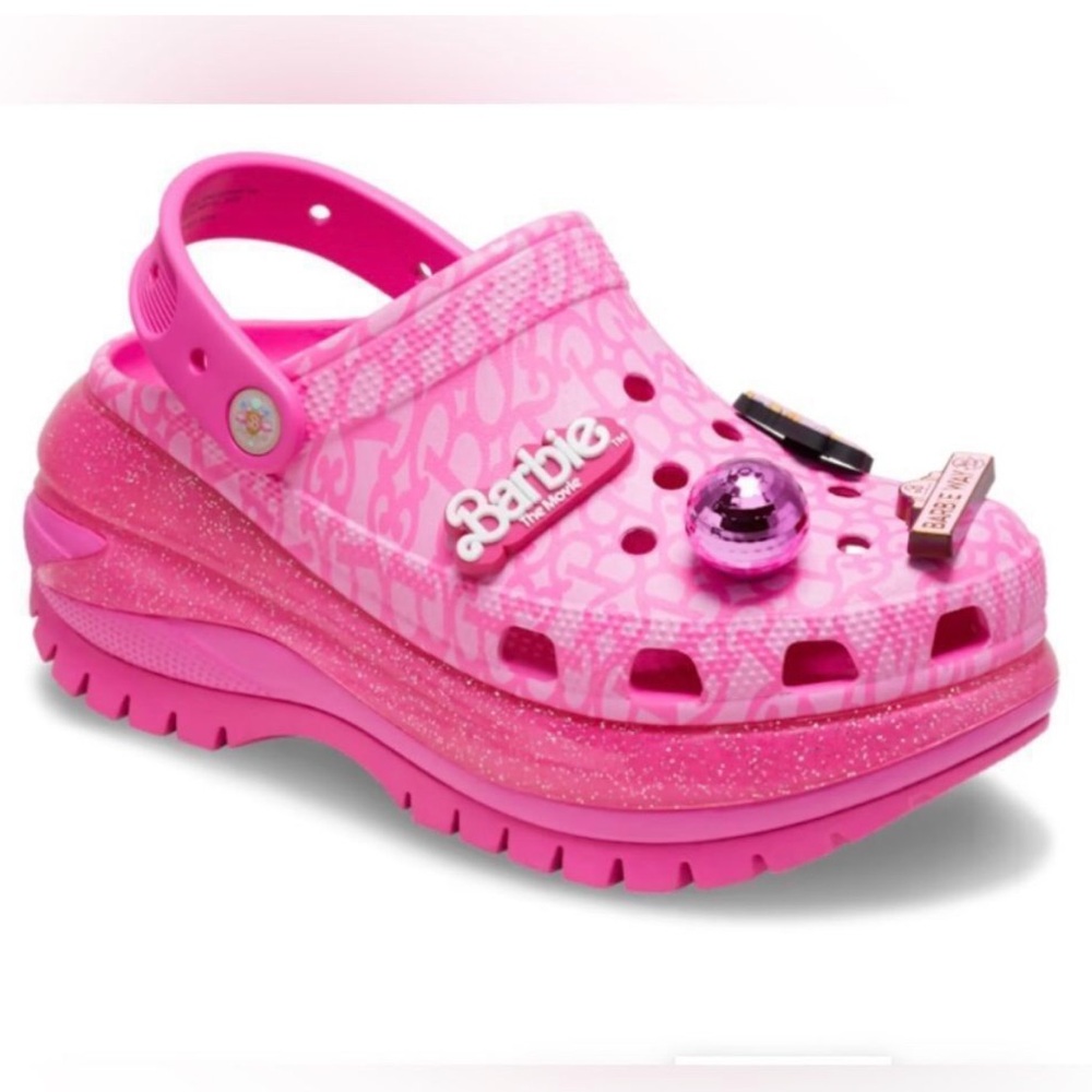 Barbie Hot Pink adult women’s 11  Clog Sandals with Charm Jibbitz